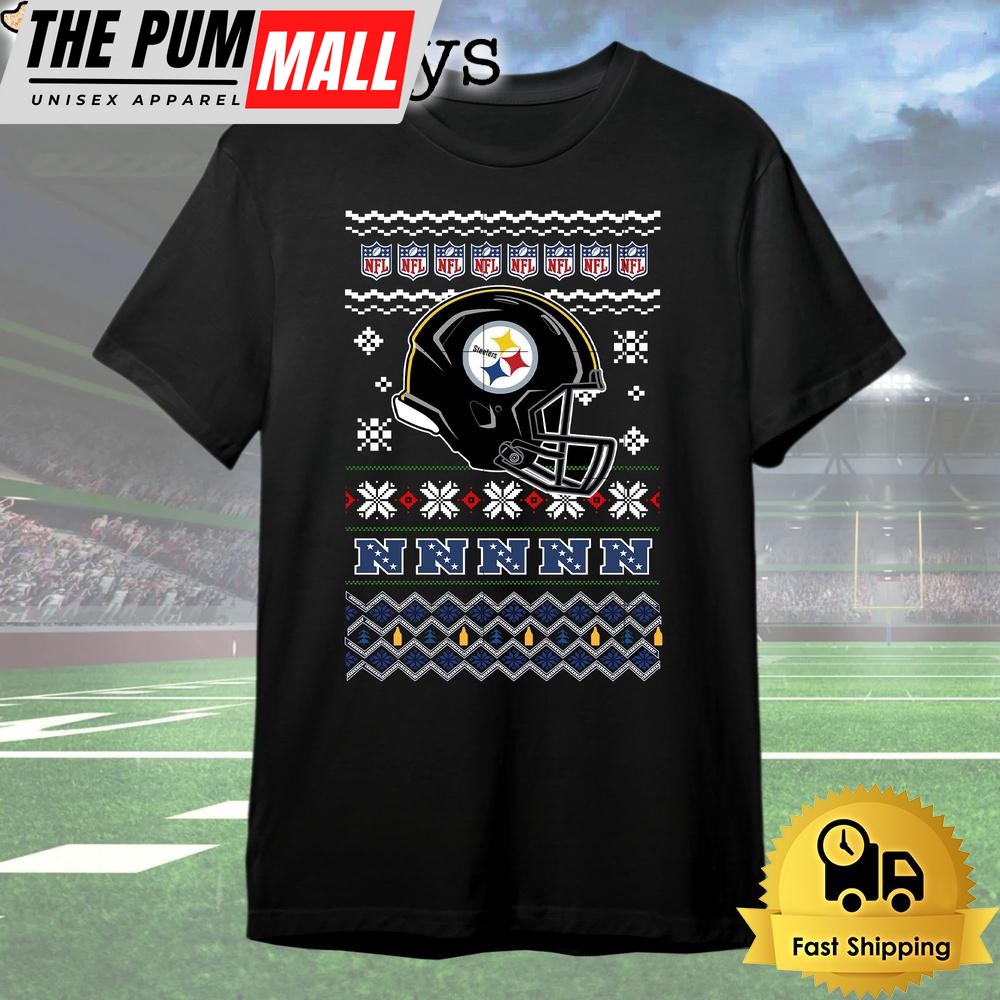 Pittsburgh Steelers Helmet Team Christmas T Shirt