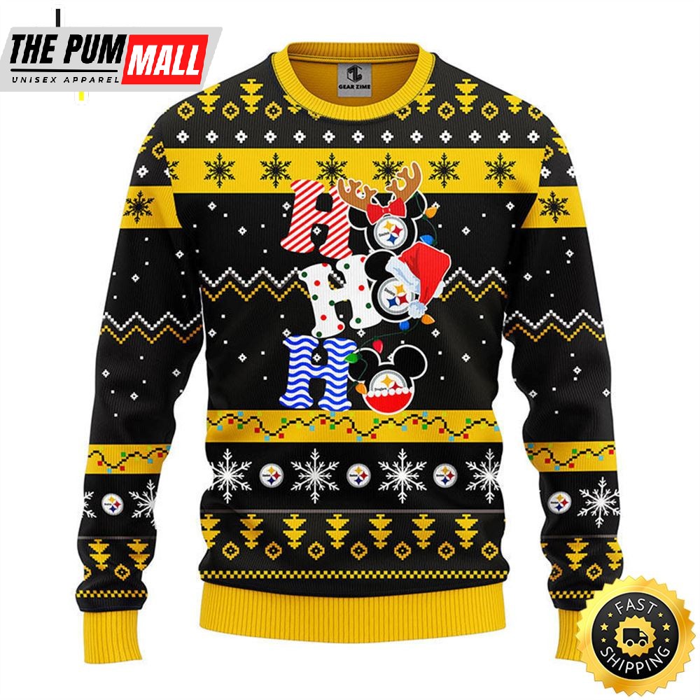 Pittsburgh Steelers HoHoHo Mickey Ugly Christmas Sweater,