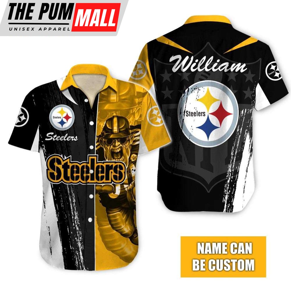 Pittsburgh Steelers Mascot Personalized NFL Hawaiian Shirt