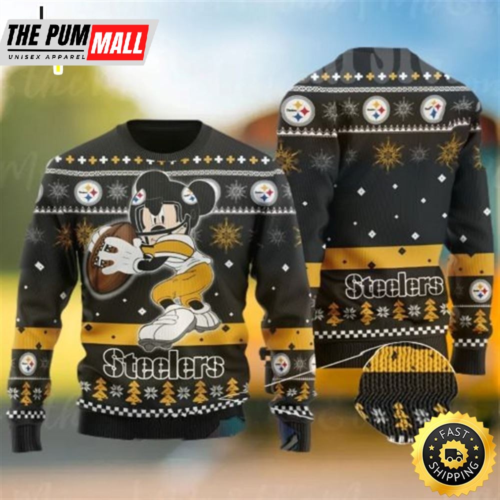 Pittsburgh Steelers Mickey Mouse 3D Disney Ugly Christmas Sweater