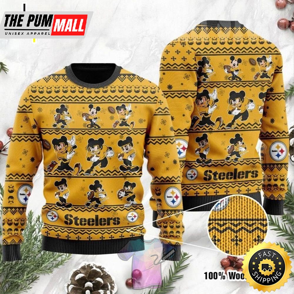 Pittsburgh Steelers Mickey Mouse Disney Ugly Christmas Sweater
