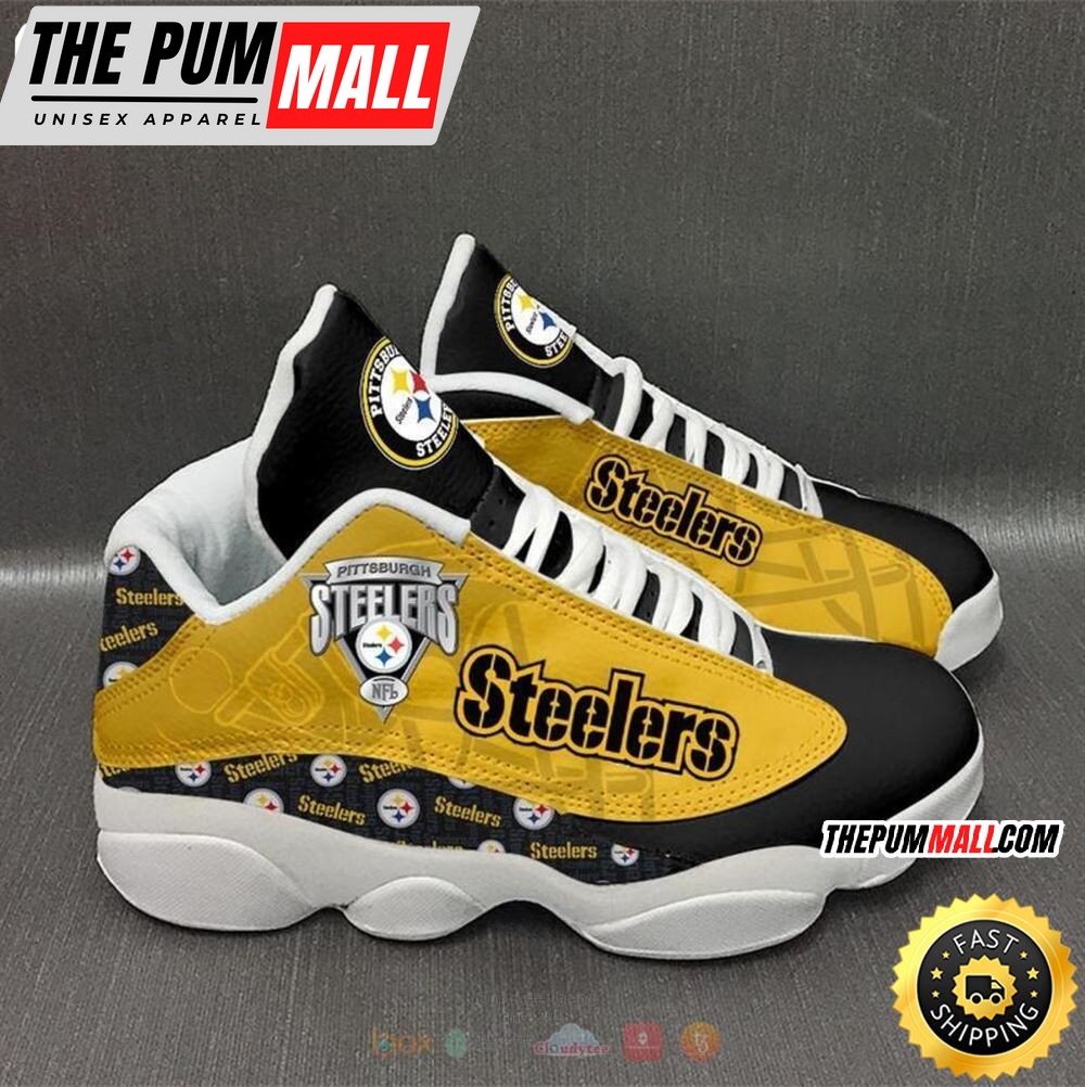 Pittsburgh Steelers Nfl Yellow Black Air Jd 13 Shoes