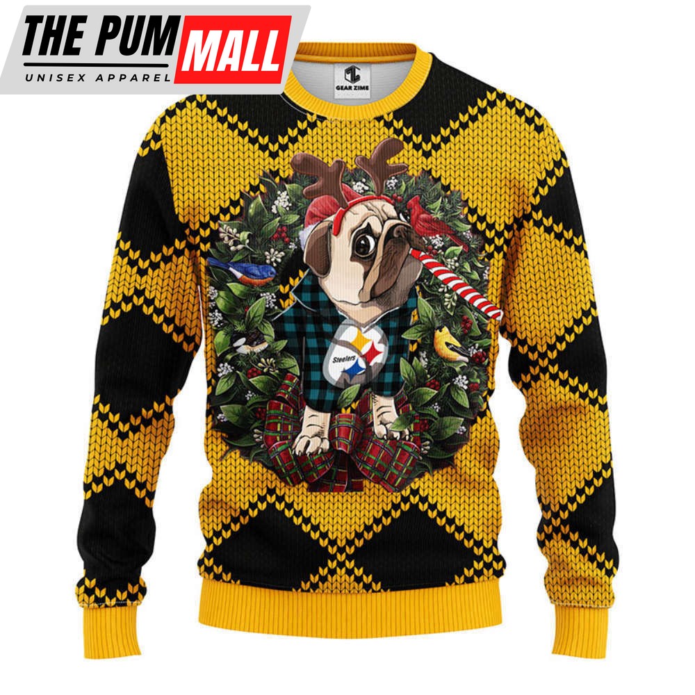 Pittsburgh Steelers Pub Dog Christmas Ugly Sweater, Gift For Christmas