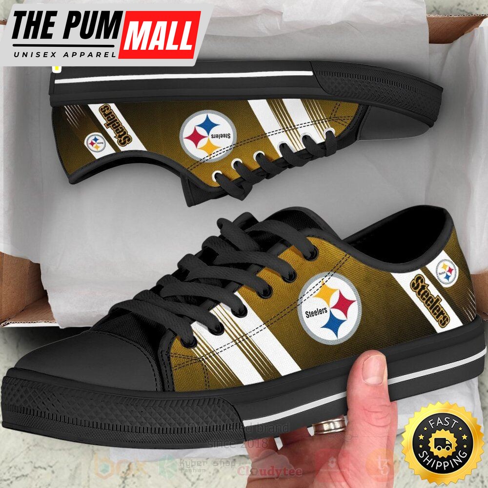 Pittsburgh Steelers Women’s Gold Glitter Low Top Canvas Shoe
