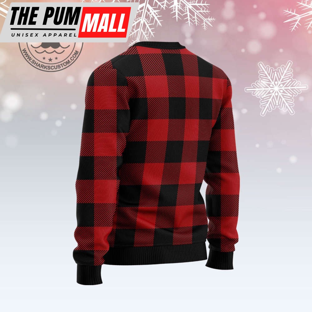 plaid-pattern-black-cat-ugly-christmas-sweater-uems23k7 Plaid Pattern Black Cat Ugly Christmas Sweater