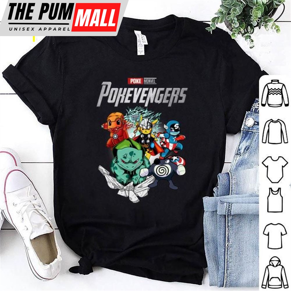 Poke Monvel Pokevengers Marvel Avengers Endgame shirt