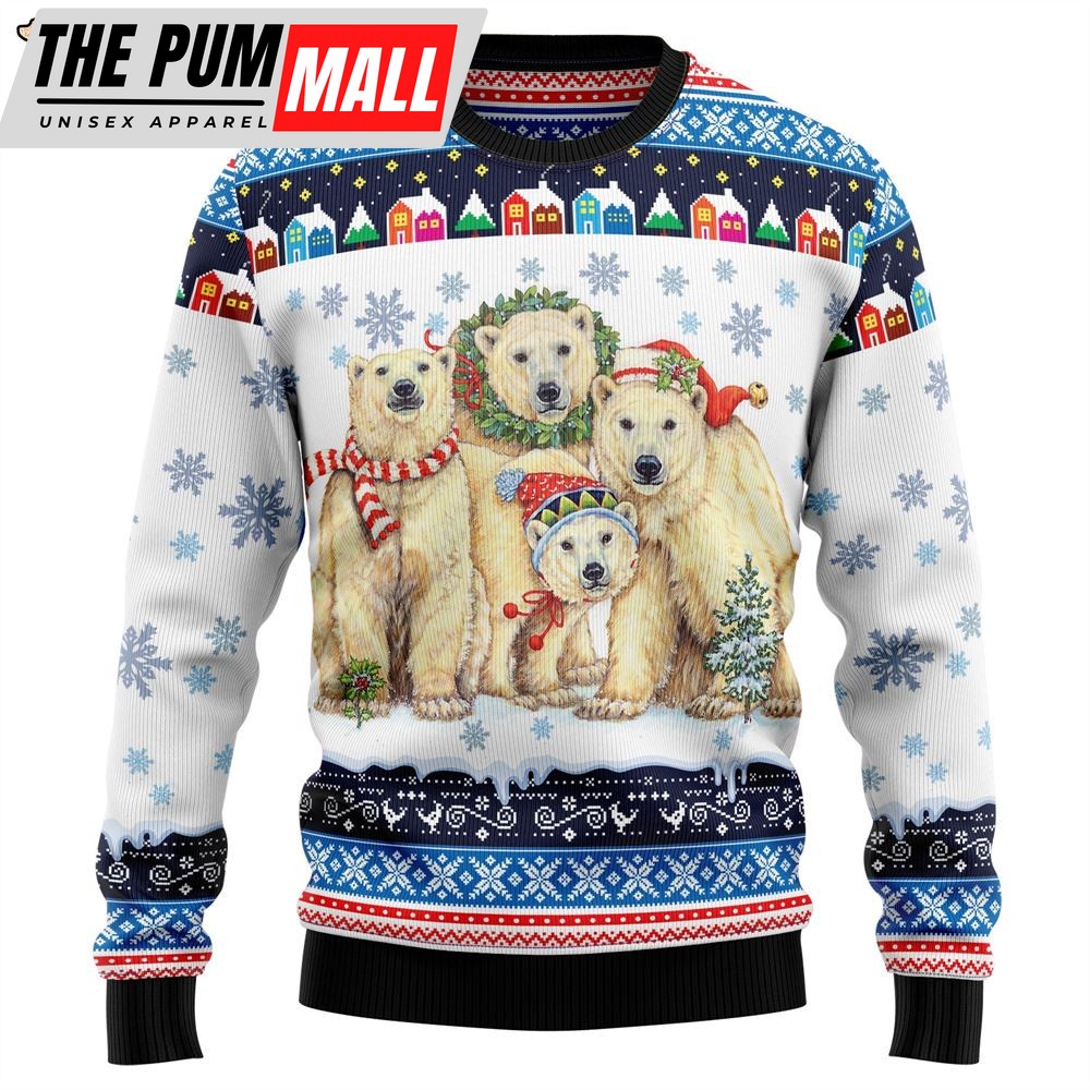 Polar Bears Christmas Ugly Christmas Sweater – Gift For Pet Lovers – Unisex Crewneck Sweater