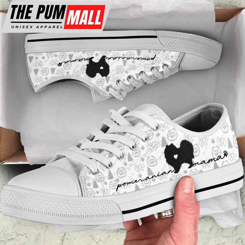 Pomeranian Low Top Shoes – Dog Walking Shoes Men Women – Dog Memorial Gift