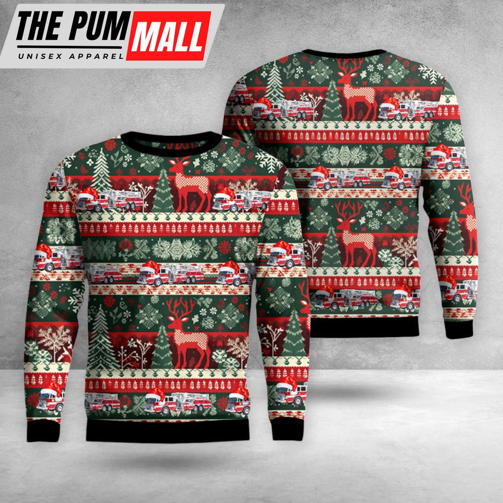 Pompton Lakes Fire Dept Christmas AOP Ugly Sweater – Festive Attire in NJ
