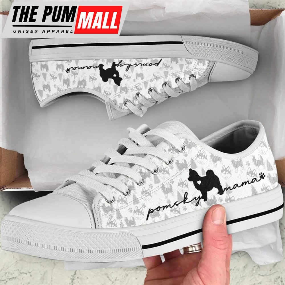 Pomsky Low Top Shoes – Dog Walking Shoes Men Women – Dog Memorial Gift