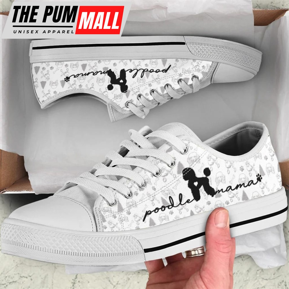 Poodle Low Top Shoes – Dog Walking Shoes Men Women – Dog Memorial Gift