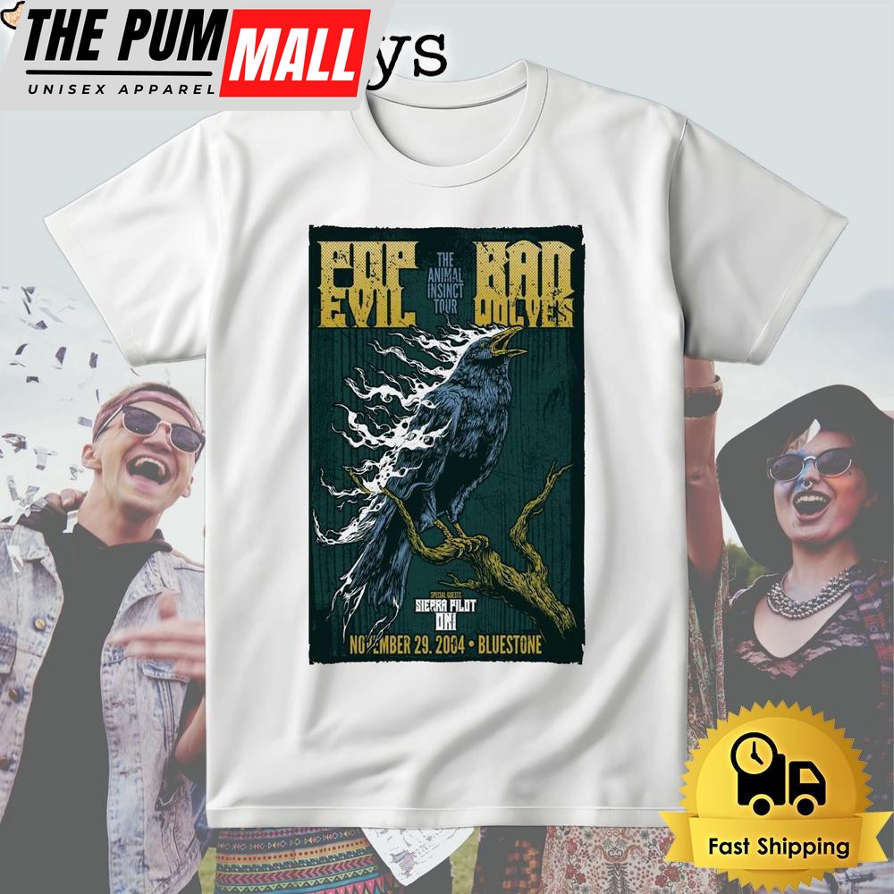 Pop Evil And Bad Wolves Tour At The Animal Insinct In Columbus, OH On Nov 29 2024 T Shirt