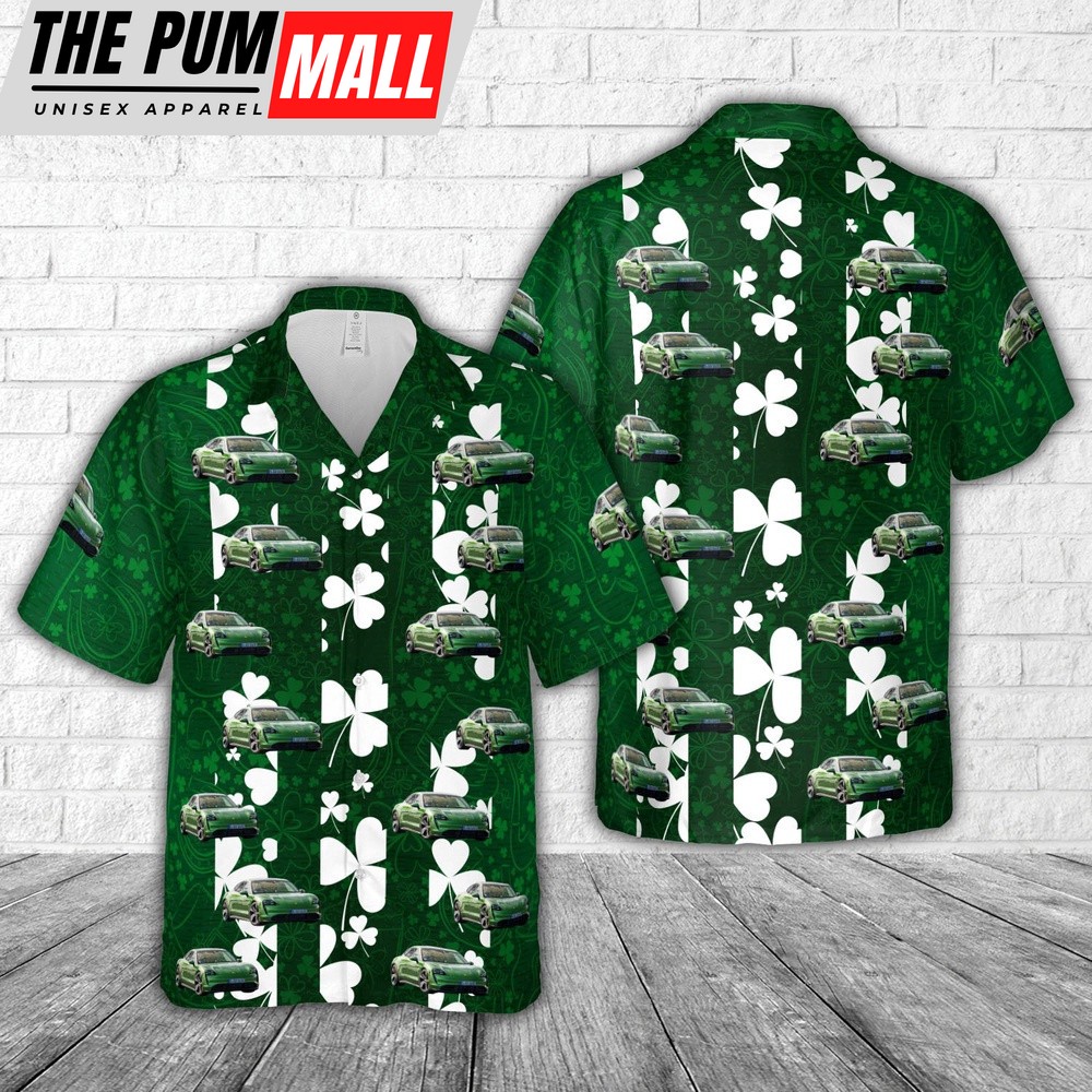 Porsche Taycan – Mamba Green Metallic St Patrick’s Day Hawaiian Shirt, Shamrock Hawaiian Shirt