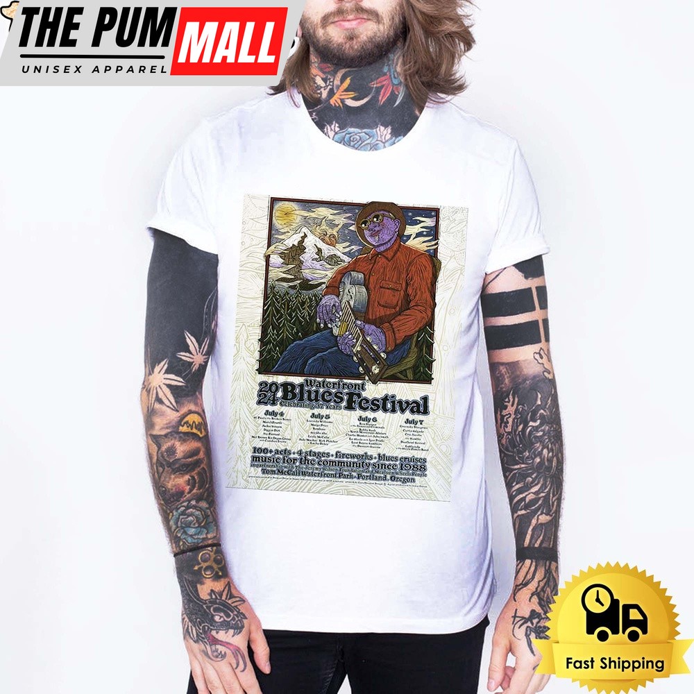 Portland Waterfront Blues Festival Celebrating 37 Years On July 2024 Unisex T-Shirt