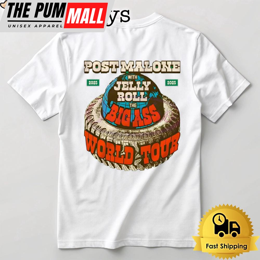 Post Malone With Jelly Roll The Big Ass World Tour 2025 T Shirt