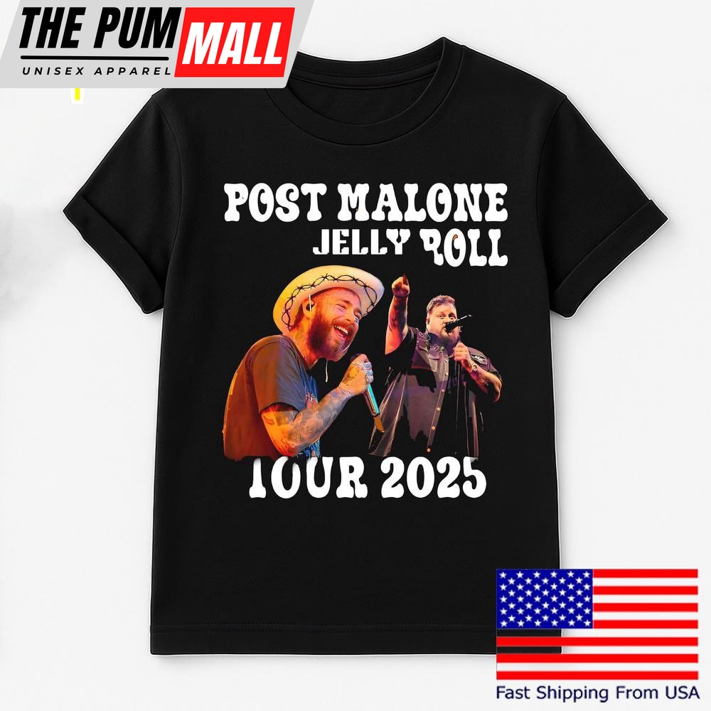 Post Malone With Jelly Roll Tour 2025 T Shirt