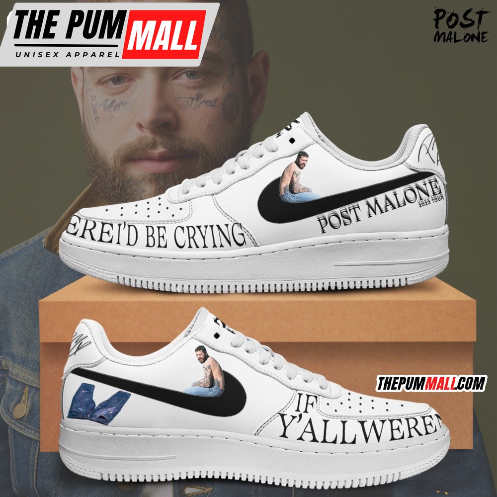 Post Malone World Tour Air Force 1 Sneaker Shoes