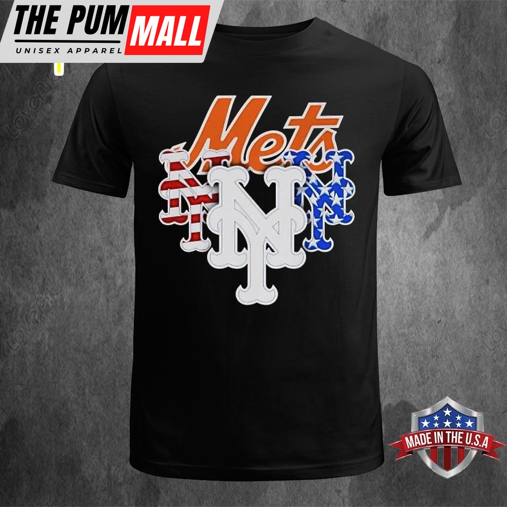 Pretty New York Mets America Flags Celebrating 4th Of July T-Shirt