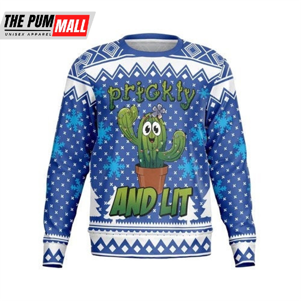 Prickly And Lit Ugly Christmas Sweater