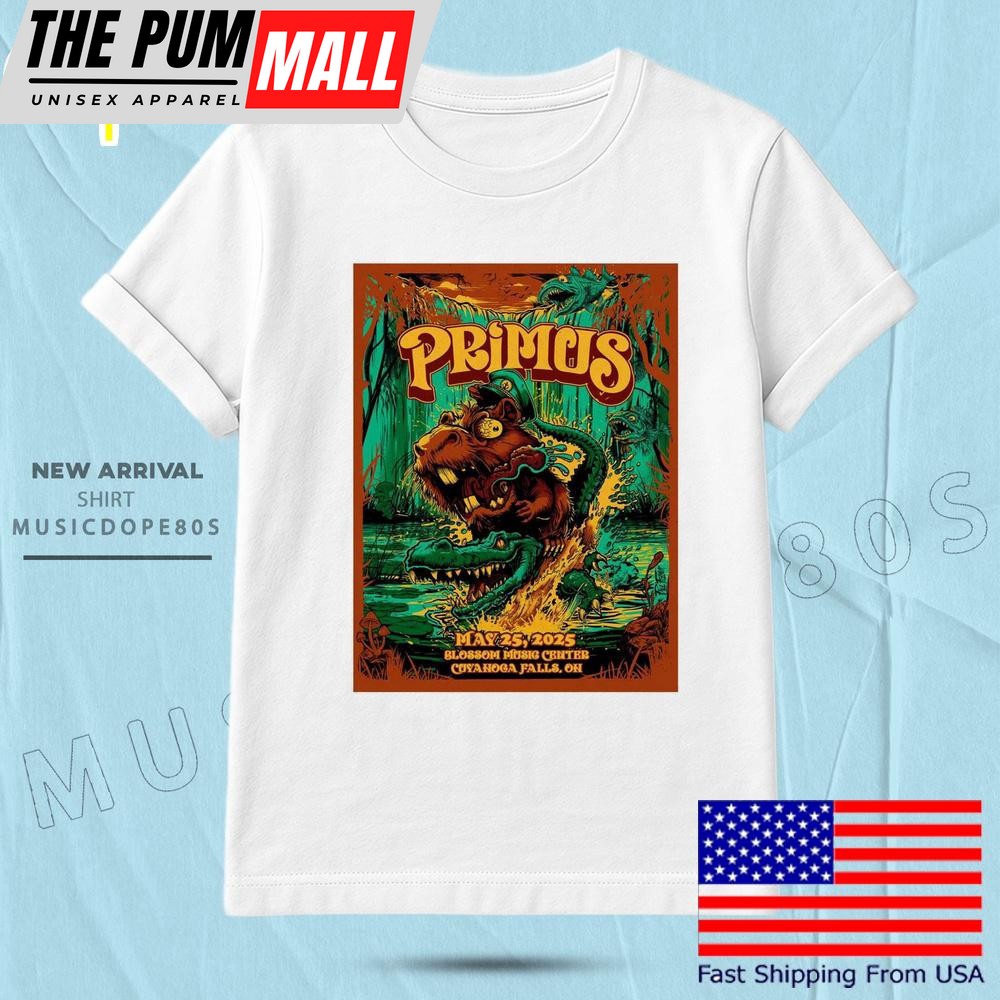Primus Blossom Music Center Cuyahoga Falls, OH 2025 T Shirt