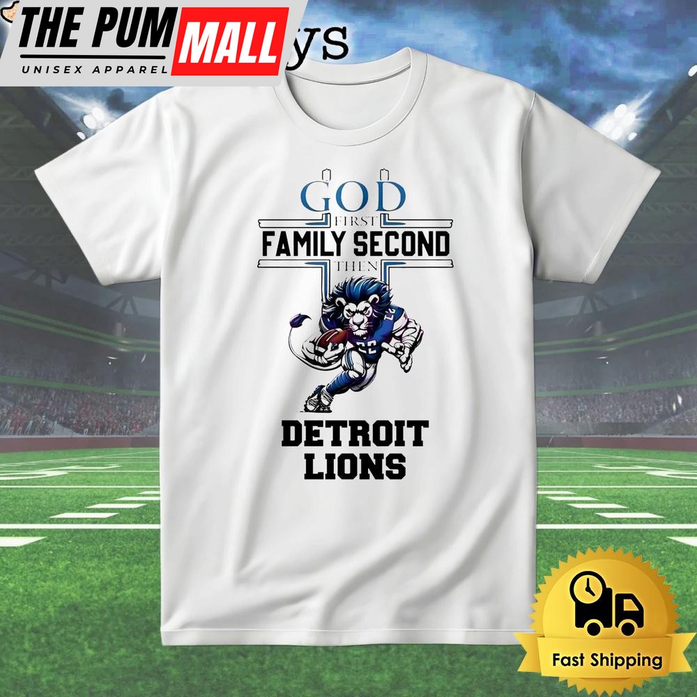 Priority Faith Family Detroit Lions Mascot T Shirt