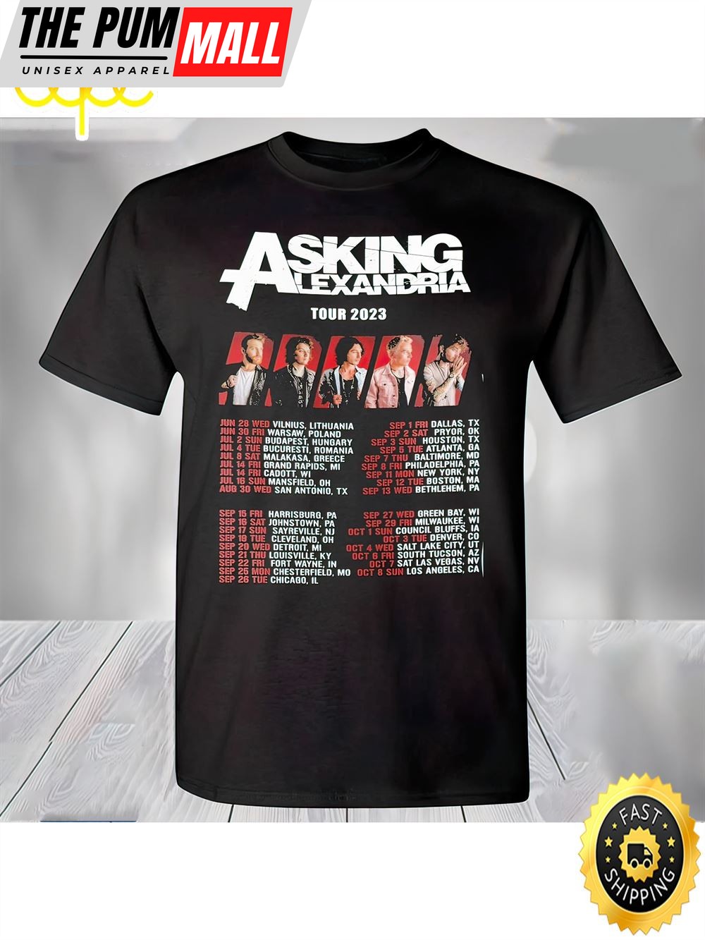 Product Asking Alexandria Tour 2025 Shirt Unisex Tshirt