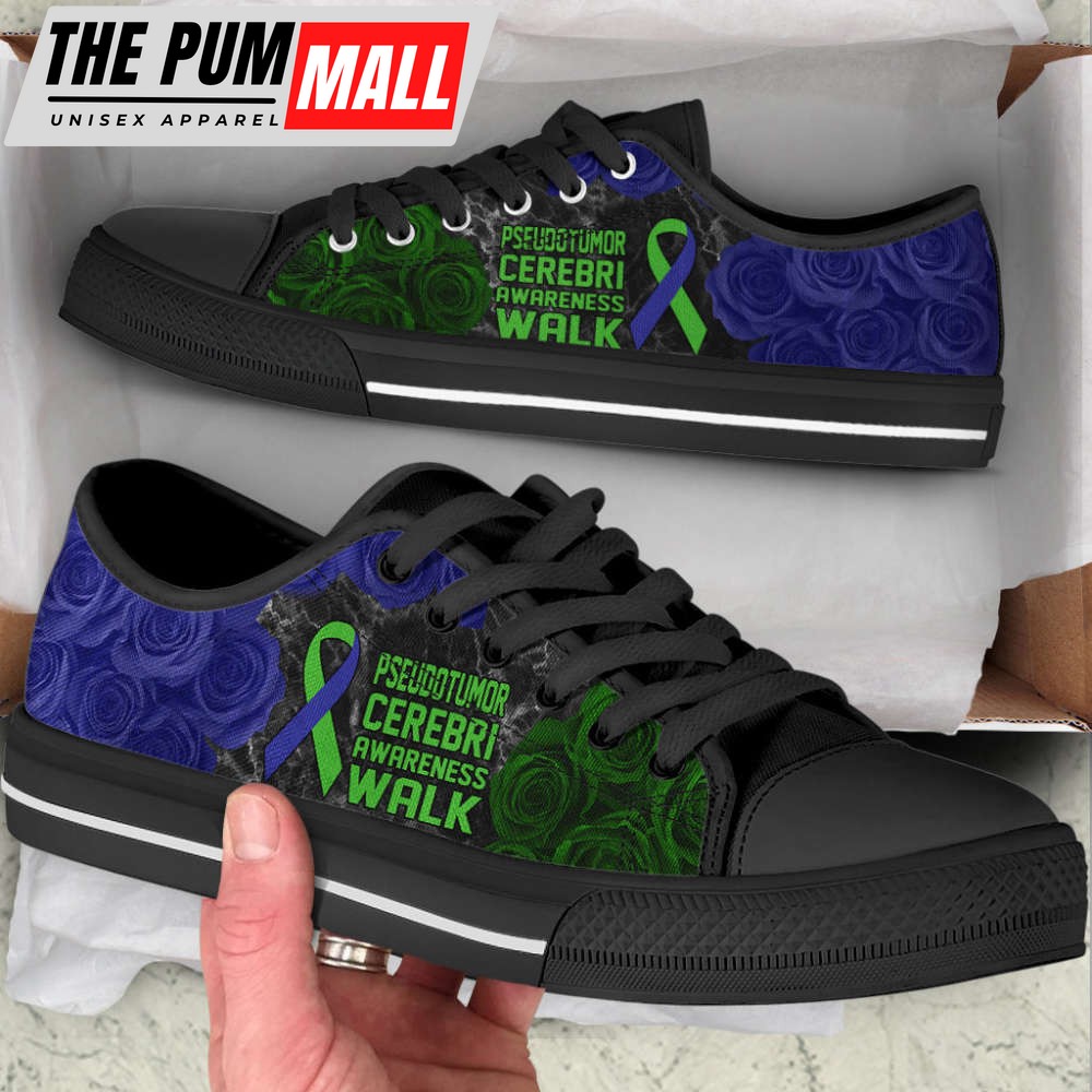 Pseudotumor Cerebri Shoes Awareness Walk Low Top Shoes Canvas Shoes
