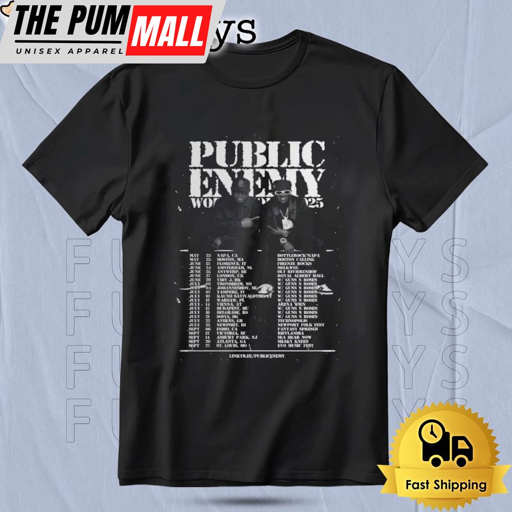 Public Enemy 2025 World Tour T Shirt