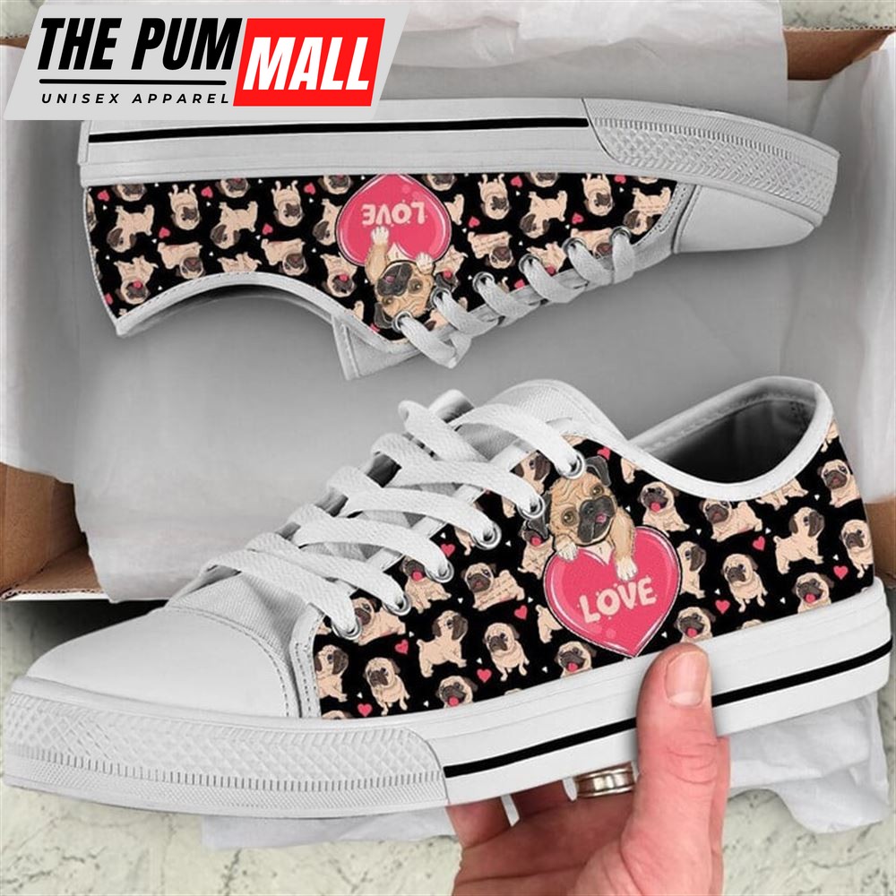 pug-dog-love-you-funny-pattern-seamless-canvas-low-top-shoes-low-top-shoes-men-kqivwenu Pug Dog Love You Funny Pattern Seamless Canvas Low Top Shoes – Low Top Shoes Mens, Women