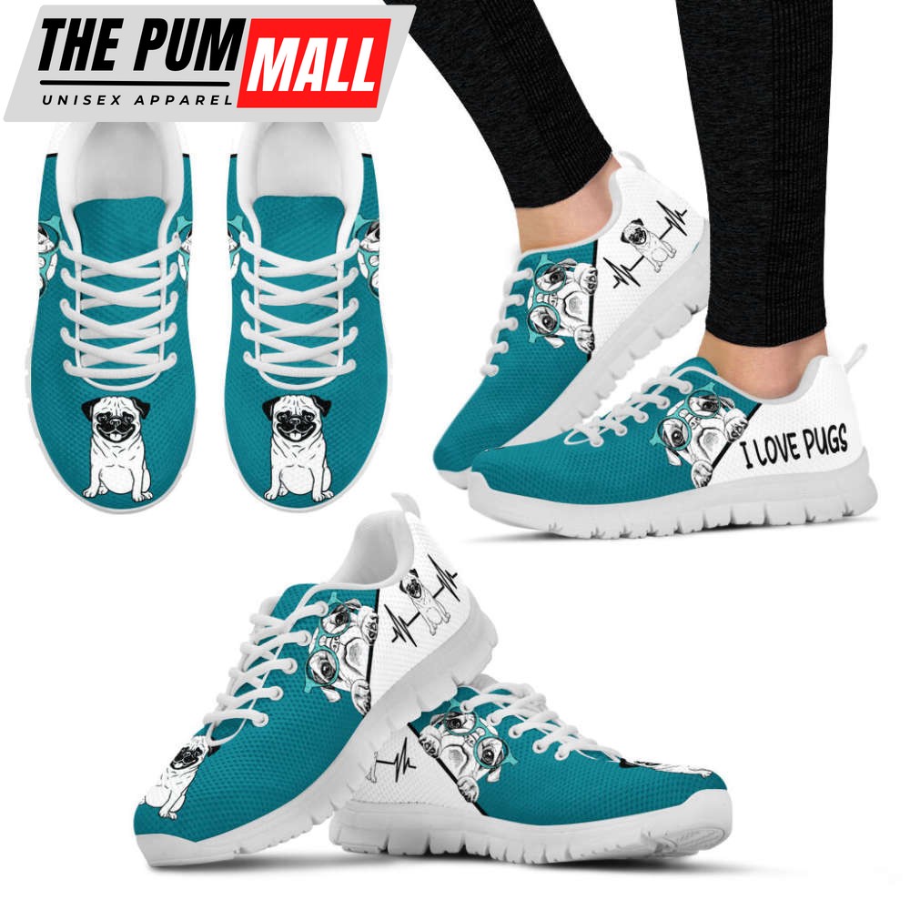 Pug Dog Lover Shoes Heatbeat Sneakers Walking Running Lightweight Casual Shoes For Men Women