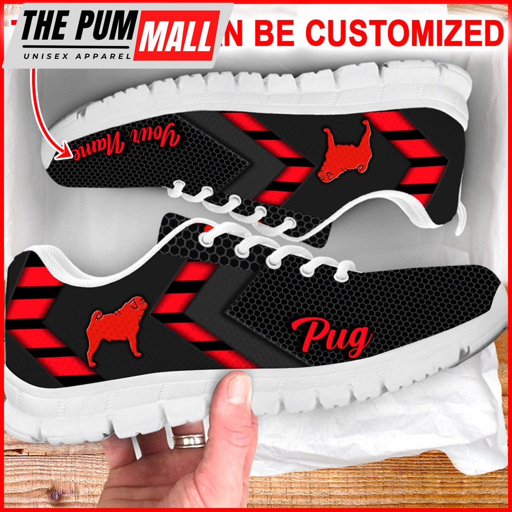 Pug Dog Lover Shoes Simplify Style Sneakers Walking Shoes – Personalized Custom – Best Gift For Dog Lover