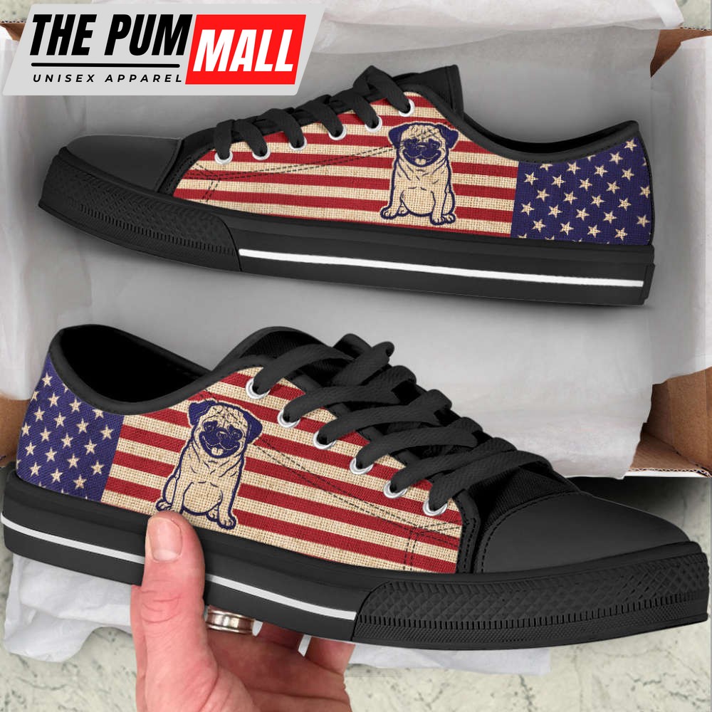 pug-dog-usa-flag-low-top-shoes-canvas-sneakers-casual-shoes-l9kuzwu6 Pug Dog USA Flag Low Top Shoes Canvas Sneakers Casual Shoes