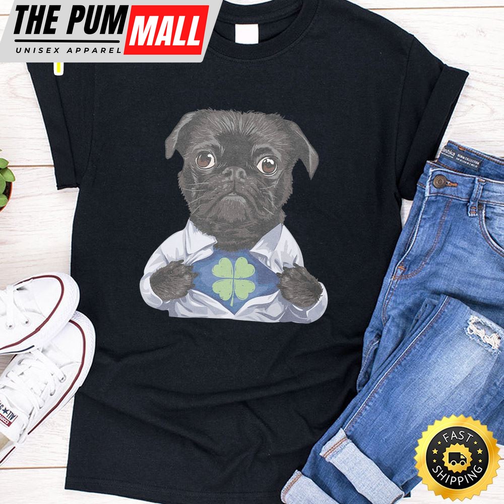 Pug Irish Clover Shirt St Patrick Day Dog Lover Gift Premium T-Shirt