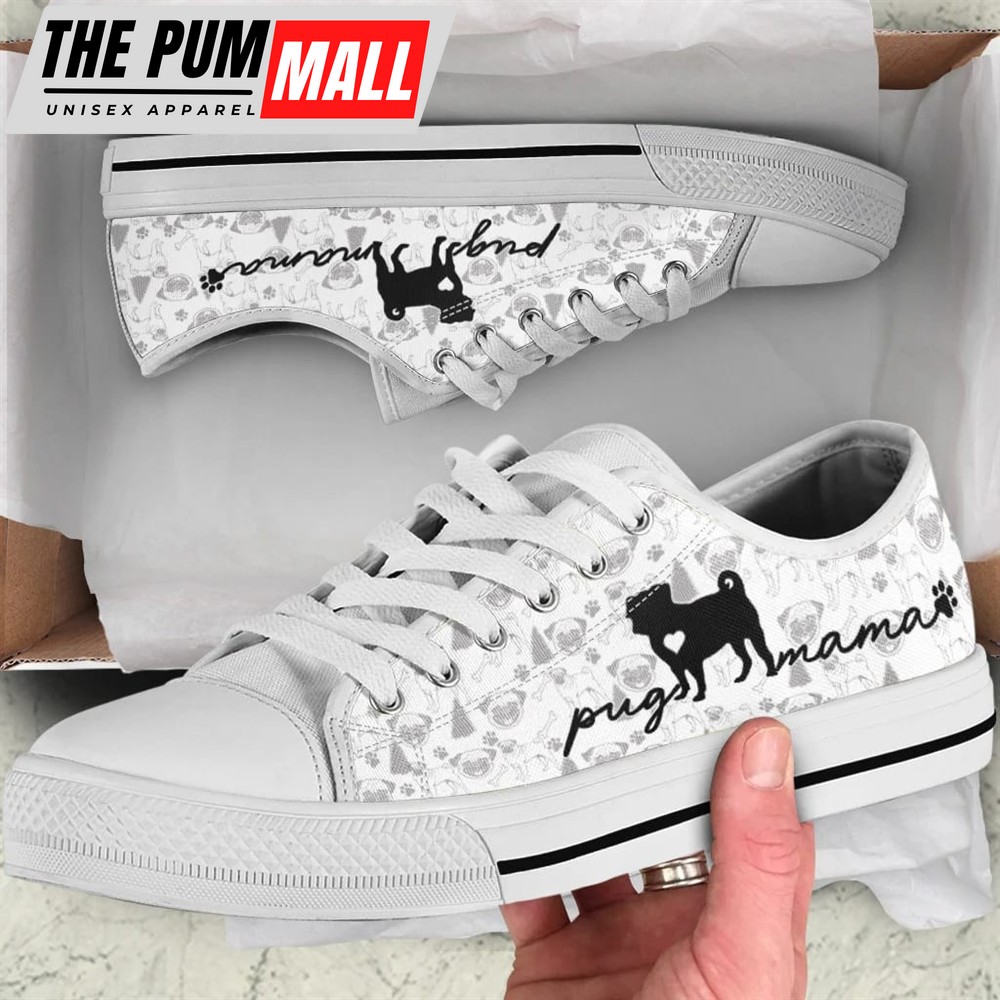 Pug Low Top Shoes – Dog Walking Shoes Men Women – Dog Memorial Gift