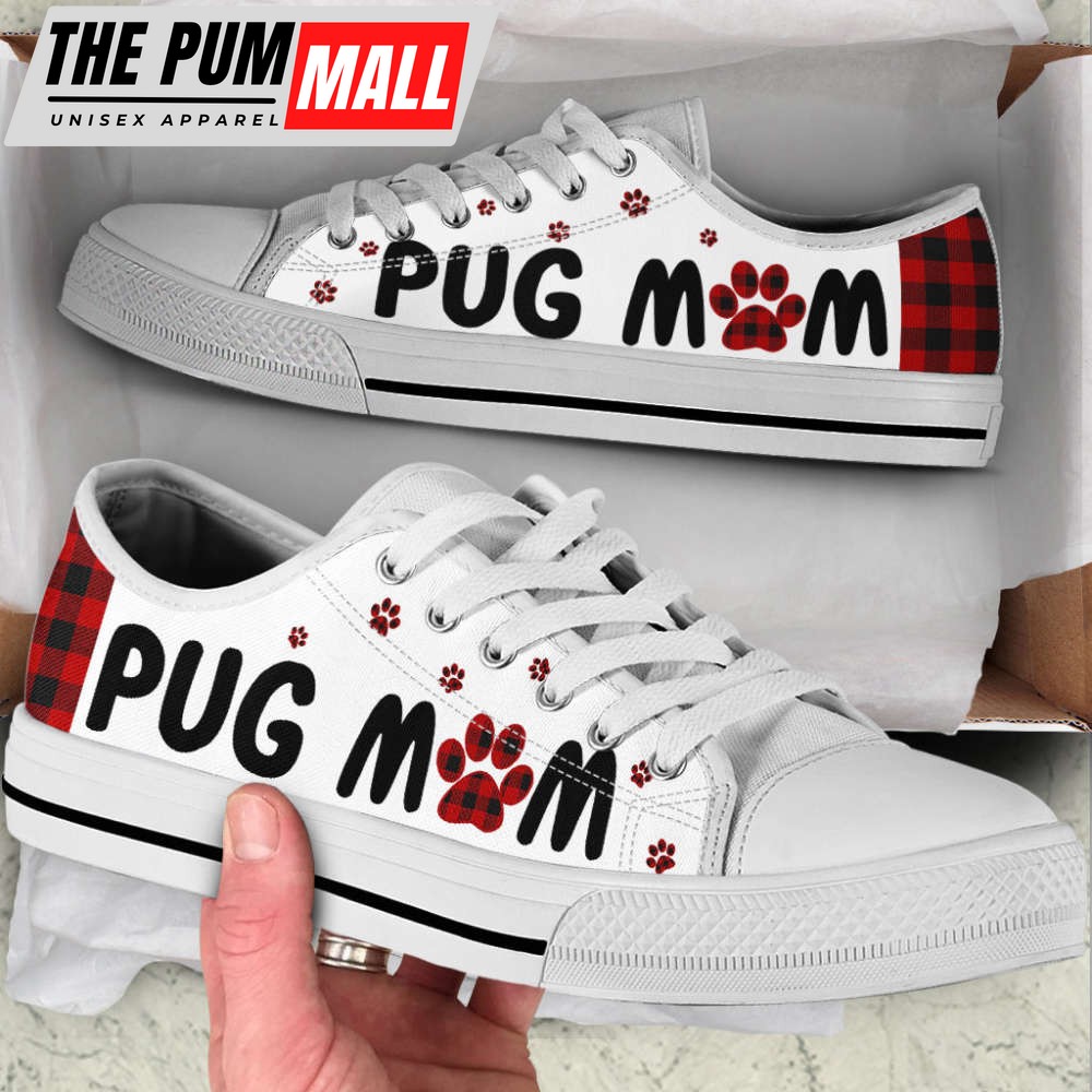 Pug Mom Paid Caro Low Top Shoes Canvas Sneakers Casual Shoes
