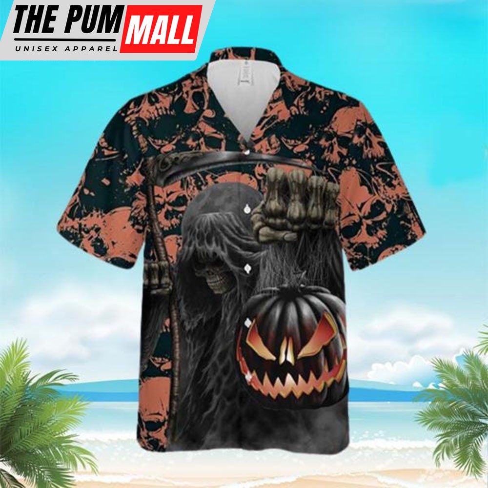 Pumpkin Skull Lantern Halloween Hawaiian Shirt