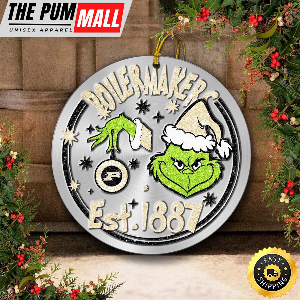 Purdue Boilermakers Grinch Circle Ornaments Christmas Limited Edition