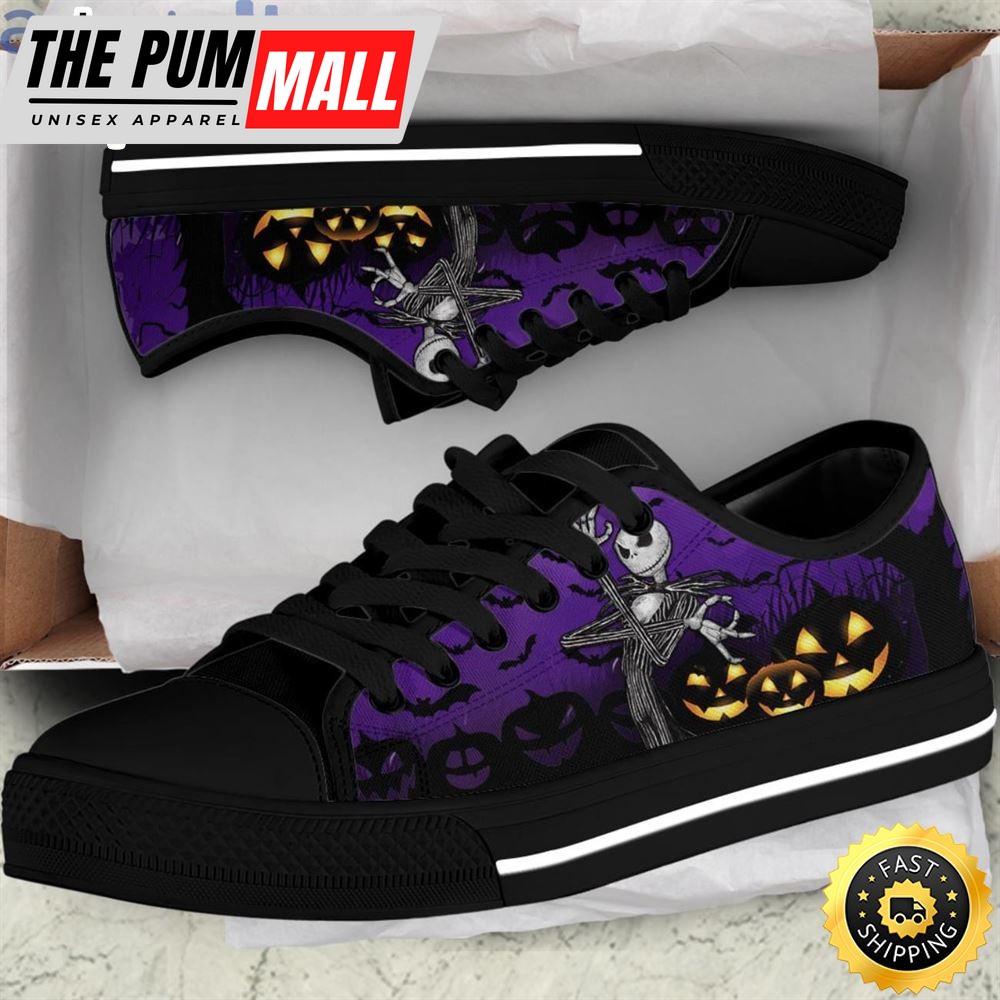 Purple Night Jack Skellington Low Top Canvas Shoes