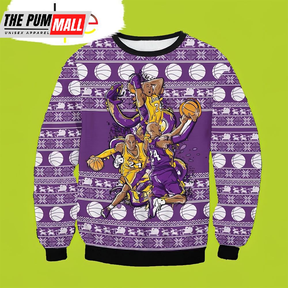 Purple Team Lakers Christmas Sweater