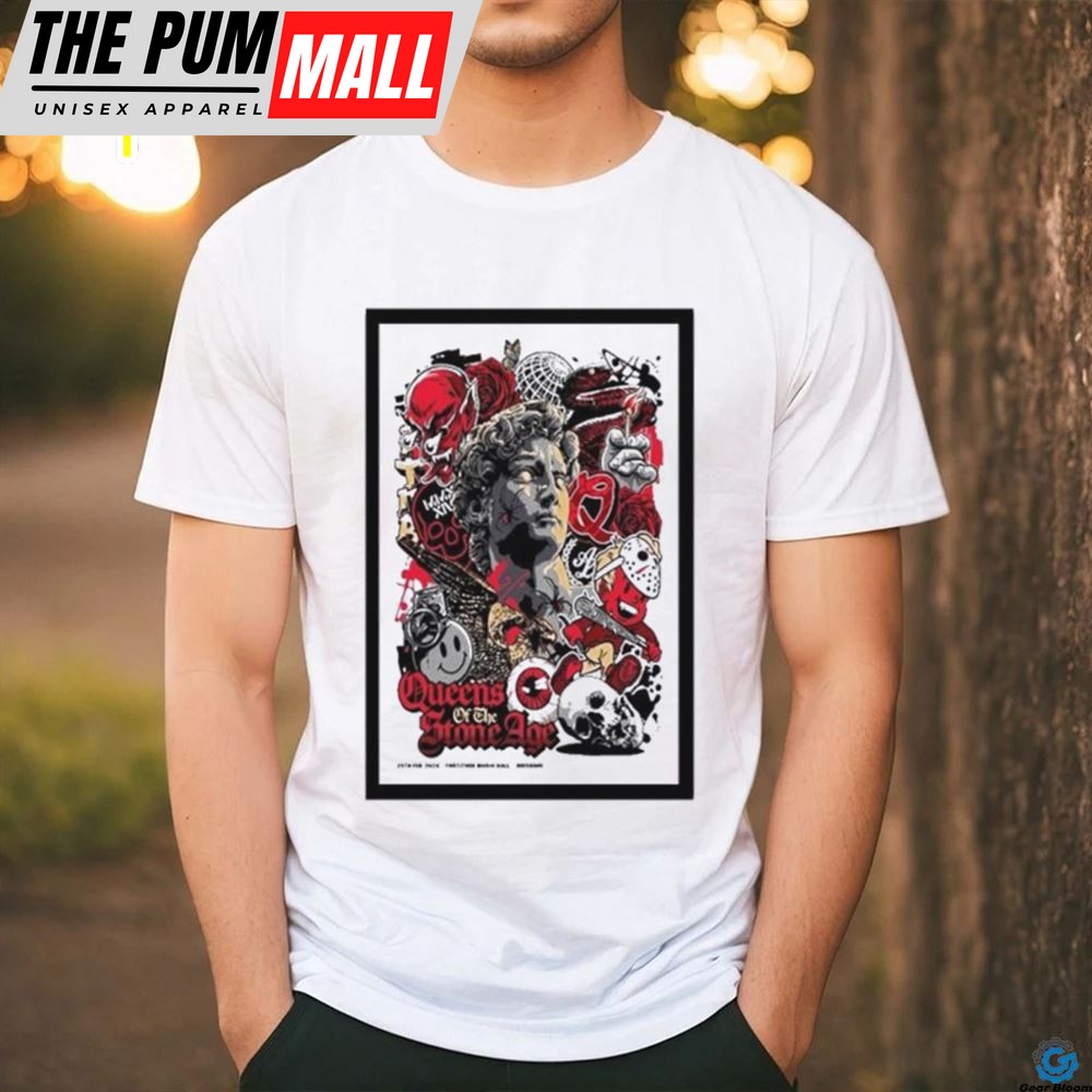 Queens Of The Stone Age Feb 25 2025 Fortitude Music Hall Brisbane Poster Shirt