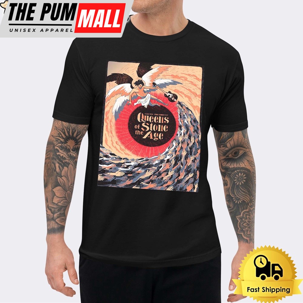 Queens Of The Stone Age In Rome Italy On July 2024 Unisex T-Shirt