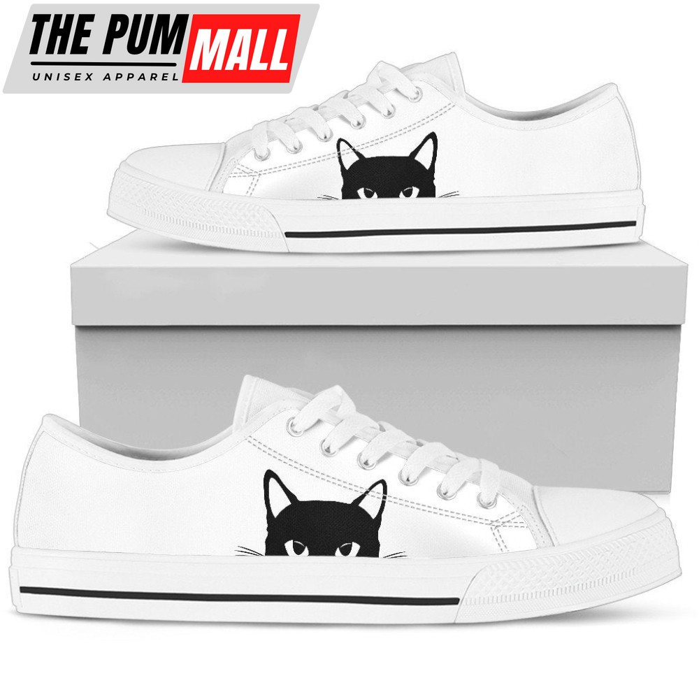 Quirky Cat Lover Sneakers: Funny Low Top Shoes for Feline Enthusiasts