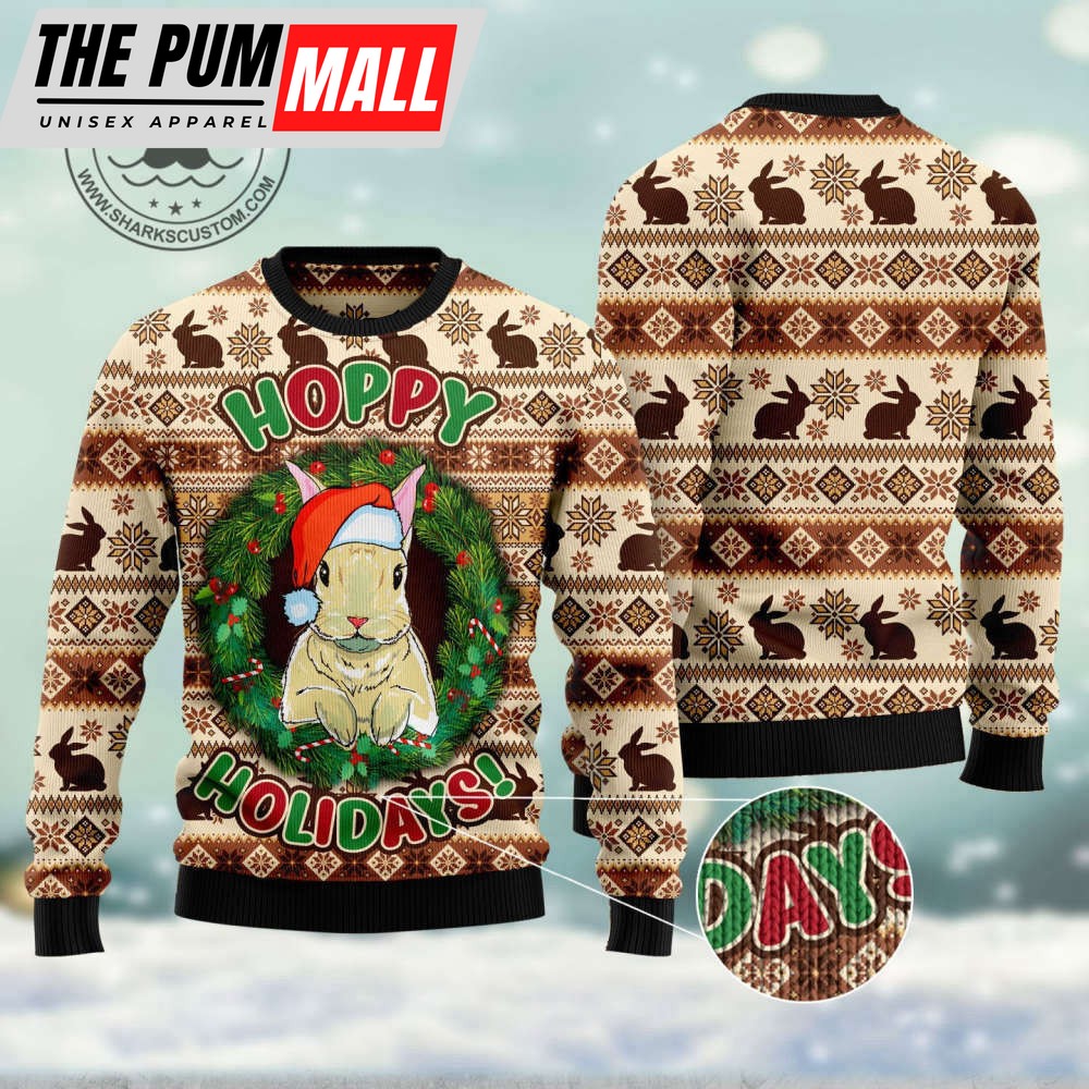 rabbit-happy-holidays-ht102103-ugly-christmas-sweater-noel-malalan-7c9lebu7 Rabbit Happy Holidays HT102103 Ugly Christmas Sweater – Noel Malalan