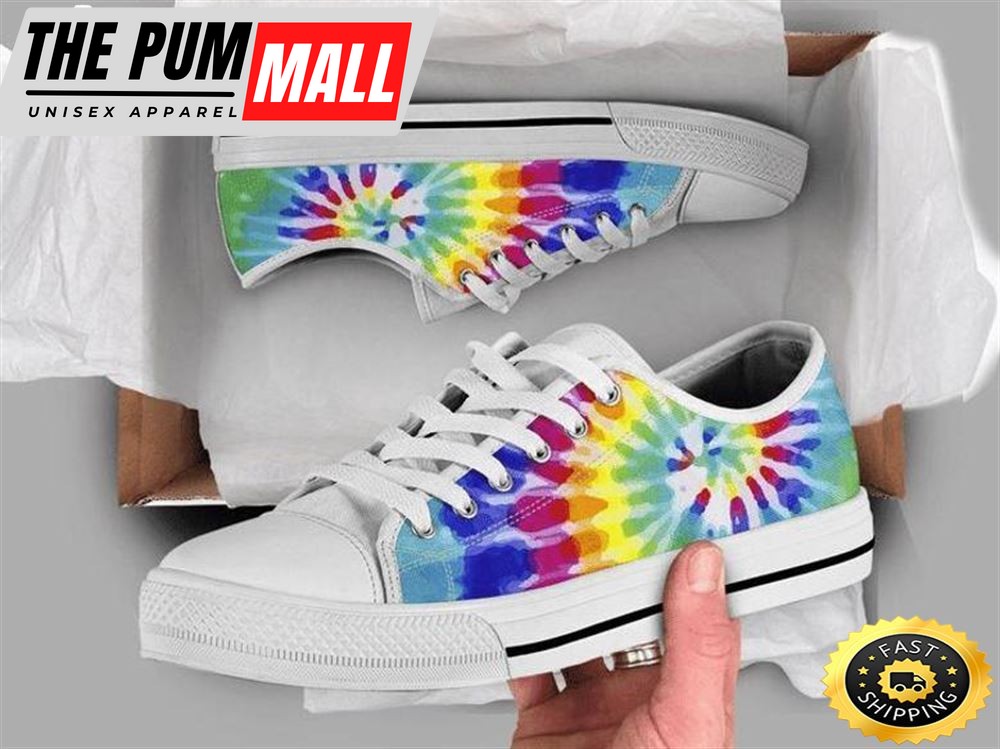 Rainbow Print Shoes Tie Dye Lgbt Love Low Top Shoes