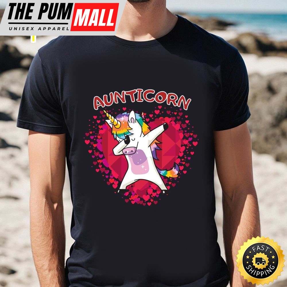 Rainbow Unicorn Dab Hearts Valentine Shirts