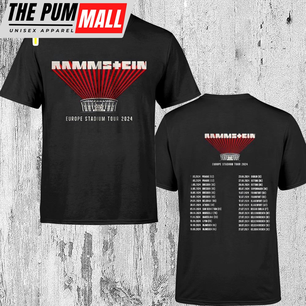 Rammsein European Stadium Tour 2024 Rock Band T-Shirt
