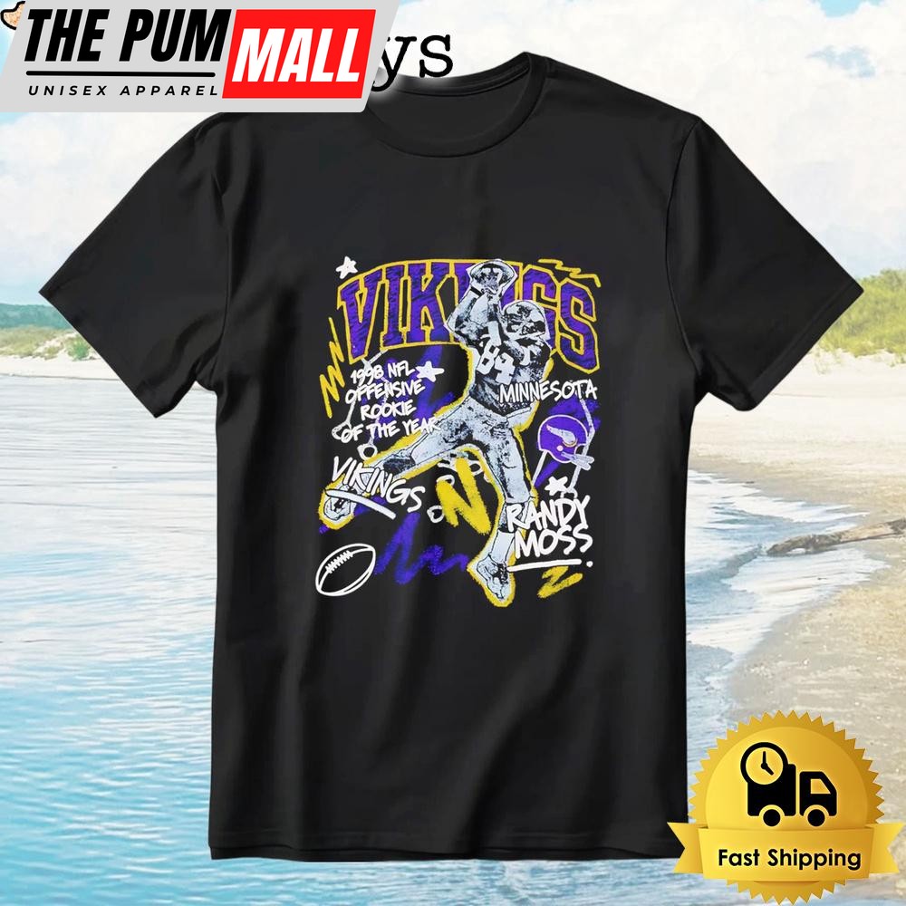 Randy Moss Minnesota Vikings Chalked Up Player Graphic T-Shirt