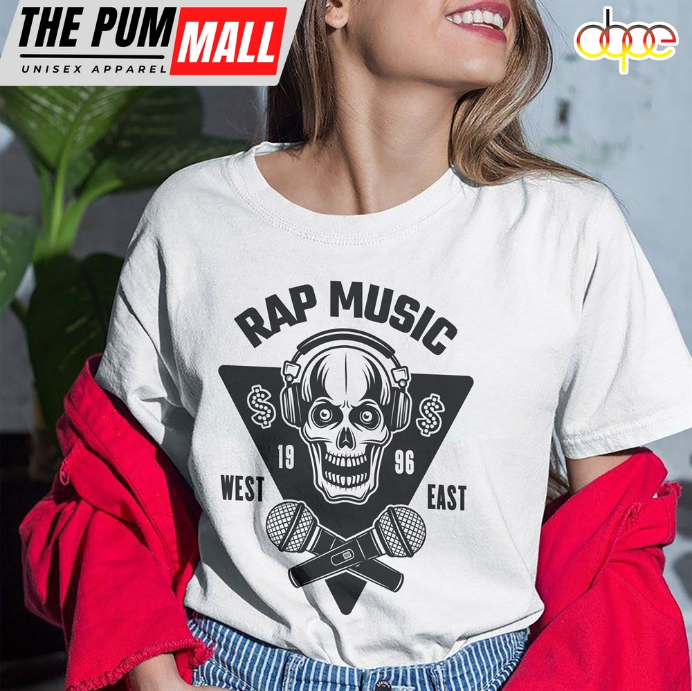 rap-music-of-the-90s-skullcap-west-and-east-t-shirt-1ctm9ago Rap Music Of The 90s Skullcap West and East T-Shirt