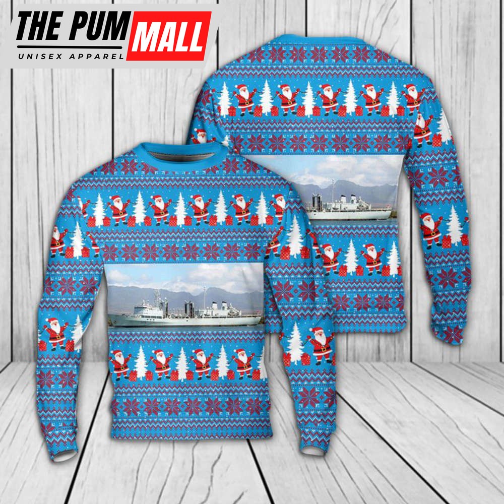 RCN HMCS Protecteur AOR 509 Christmas Sweater – Perfect Gift for Navy Fans!