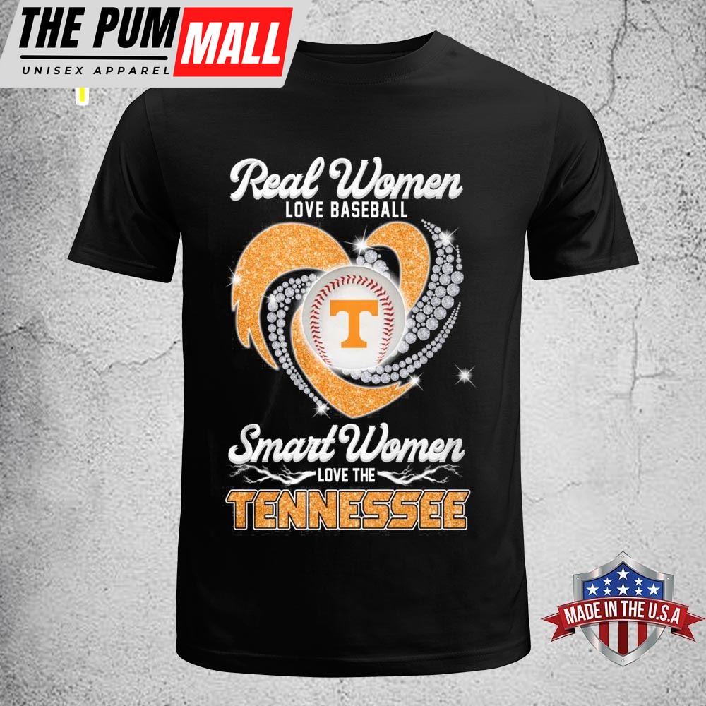 Real Women Love Baseball Smart Women Love The Tennessee Volunteers Diamonds Shirt